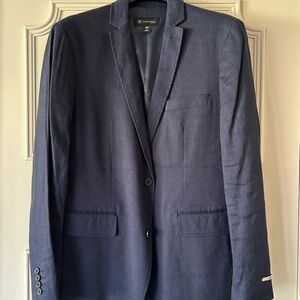 INC International Concepts Dark Navy Two-Button Sport Coat